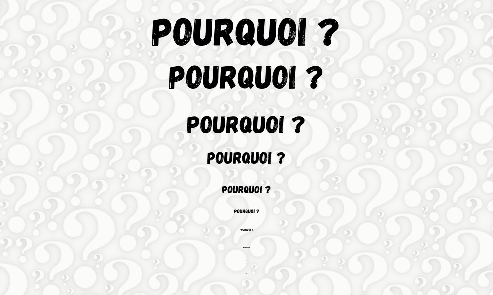vrai problème poser la question pourquoi