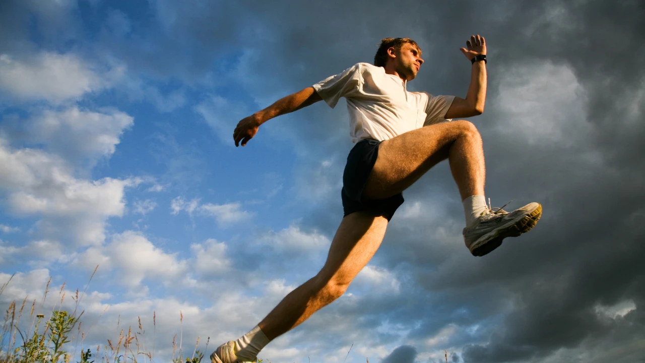 Un homme en train de courir brisant la sédentarité
